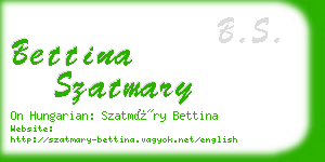 bettina szatmary business card